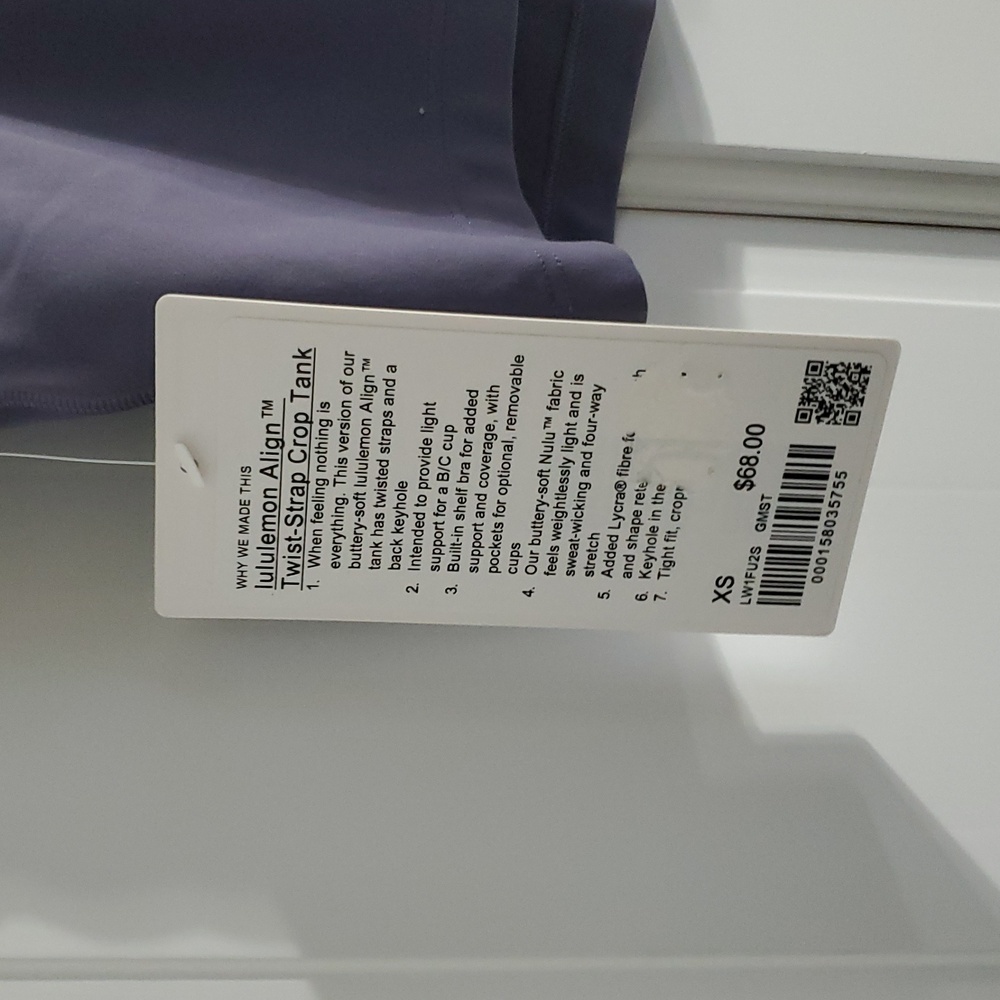 NWT Lululemon Align Twist Strap Crop Tank Grape Mist Sz XS - Picture 3 of 3